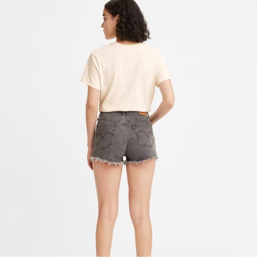 Levi’s 501 High-Rise Denim Shorts Cabo Rise Shorts BLACK sz 25 Button Fly - Picture 12 of 14